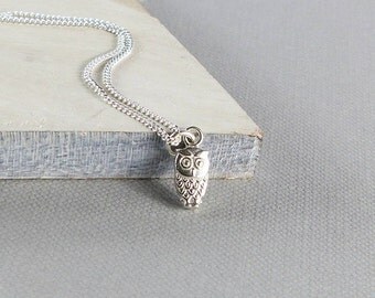 Sterling Silver Tiny Owl Necklace