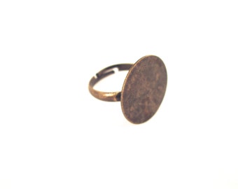 18mm Ring blanks, brass plated adjustable bases, pick your amount, A380