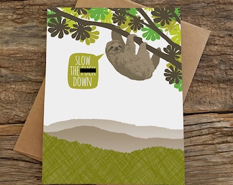 funny birthday card / sloth birthday card / mature