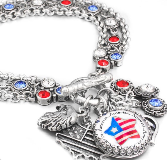 America Jewelry 4th of July Red White Blue by BlackberryDesigns
