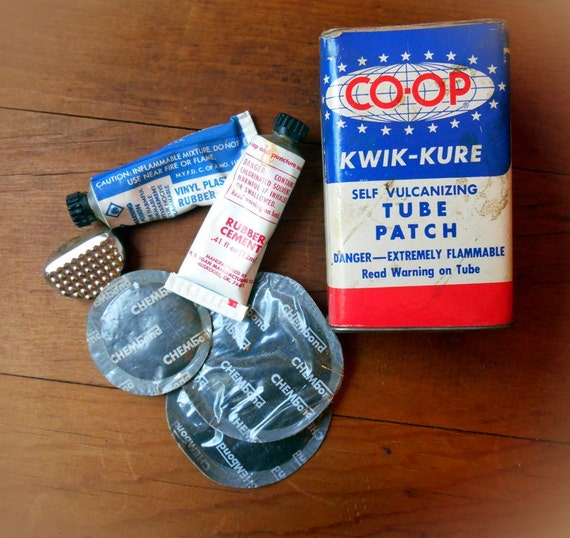 Vintage Tire Repair Kit KwikKure Tube Patch by WildGooseChase