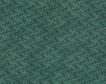 34" Remnant Piece - Green and Black Print Quilt Fabric by Beth Ann Bruske for David Textiles