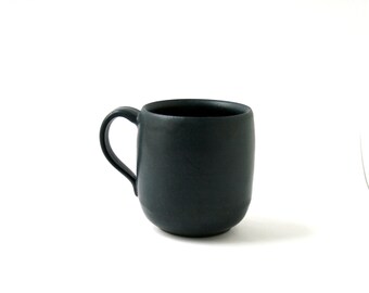 Gunmetal Ceramic Mug - Handmade Stoneware Clay