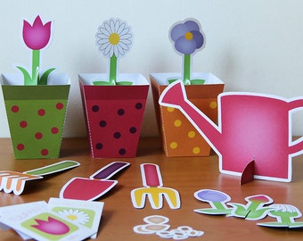 Printable gardening set - PDF paper craft