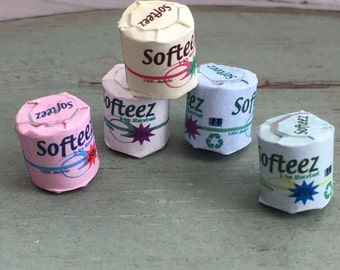 Miniature Bath Tissue, Toilet Paper Rolls, Dollhouse Miniature, 1:12 Scale, Dollhouse Bathroom Accessories