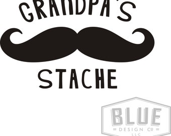 Grandpa's Stache Vinyl Decals - Grandpa's Stache Mustache Vinyl Decal for Canister - Canister Vinyl Decals - Kitchen Decals