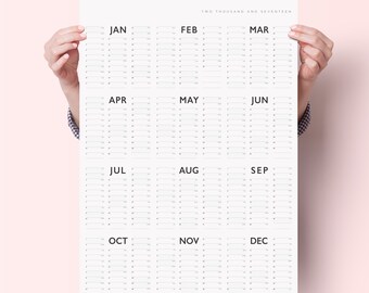 2017 Wall Calendar Year Planner