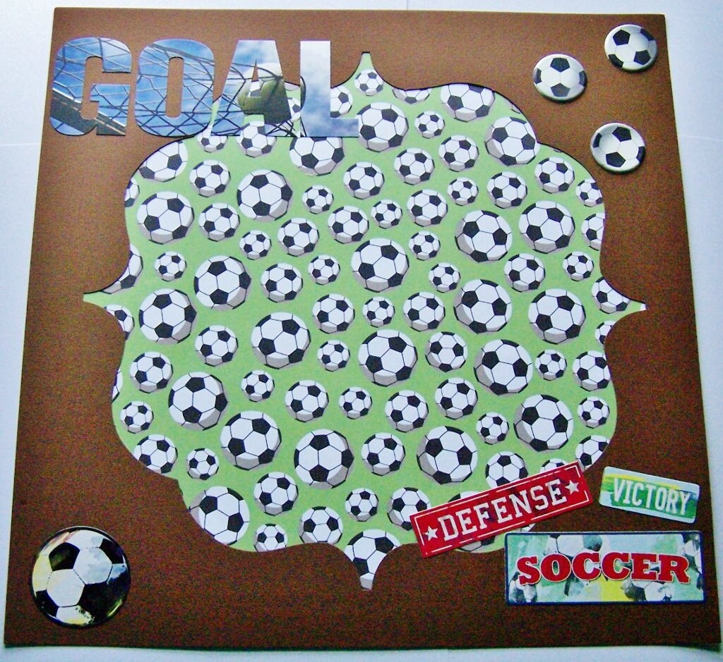 Soccer Scrapbook Layout SINGLE page Soccer scrapbook page 12