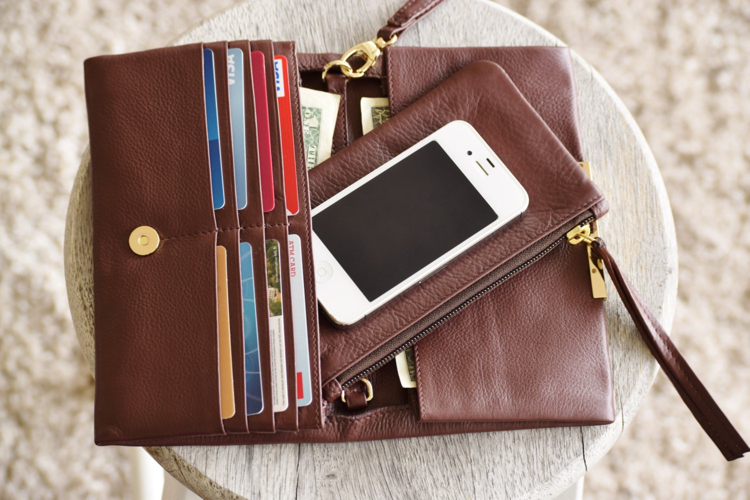 Leather wallet women brown leather wallet by TheLeatherExpert