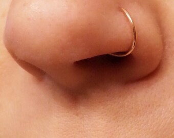 Rose Gold Nose Hoop Nose Ring 16G 18G 20G Rose Gold Nose Piercing
