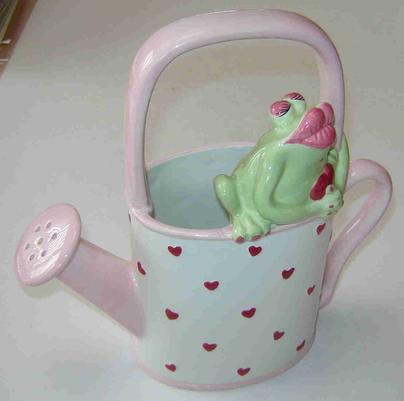 Sale GANZ Kissy Frog Ceramic WATERING CAN White