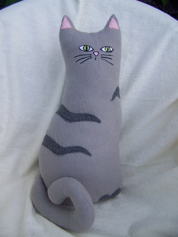 Cat Shape Pillow Cute Gray SMOKY