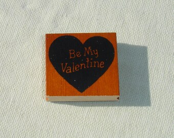 Be My Valentine Heart Mounted Rubber Stamp