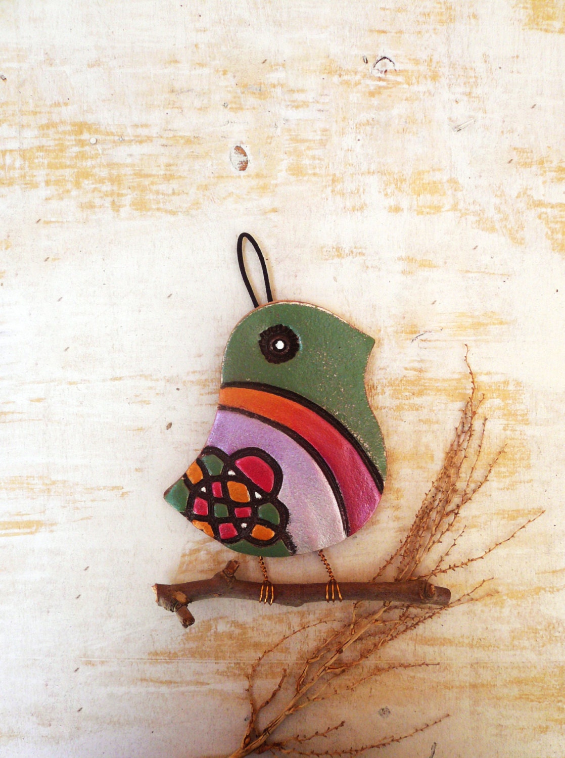 Handmande Ceramic Bird Wall Art Pottery Bird Wall Hanging