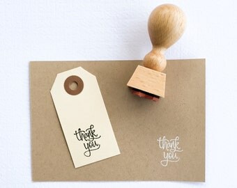 Mini Thank You Stamp - mini hand lettered thank you stamp - calligraphy stamp - calligraphy thanks - thanks stamp - thank you note K0001