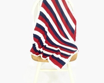 stroller blanket | striped blanket | red white blue blanket | baby boy blanket | car seat blanket | crib blanket | baby shower