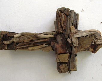 Handmade Driftwood Cross, Rustic Beach Home Decor, Religious symbol, Faith symbol (Made to Order) cross