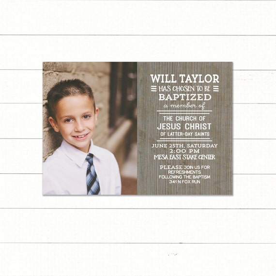 LDS Baptism Invitation Printable CUSTOM LDS Baptism Invitation