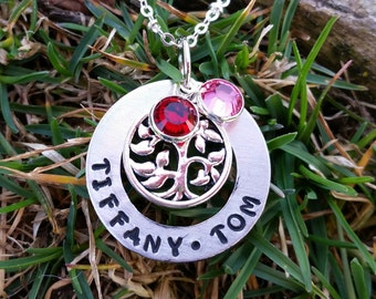 Family Tree Birthstone Necklace, Gift For Grandma, Personalized With Kids Names, Gift For Mom, Mothers Day Gift, Mothers Birthstone Necklace