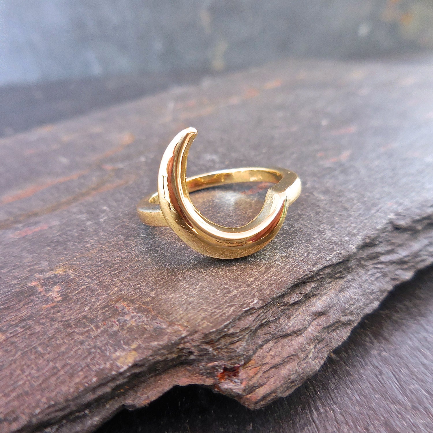 Crescent Moon Ring Original Design Sterling Silver