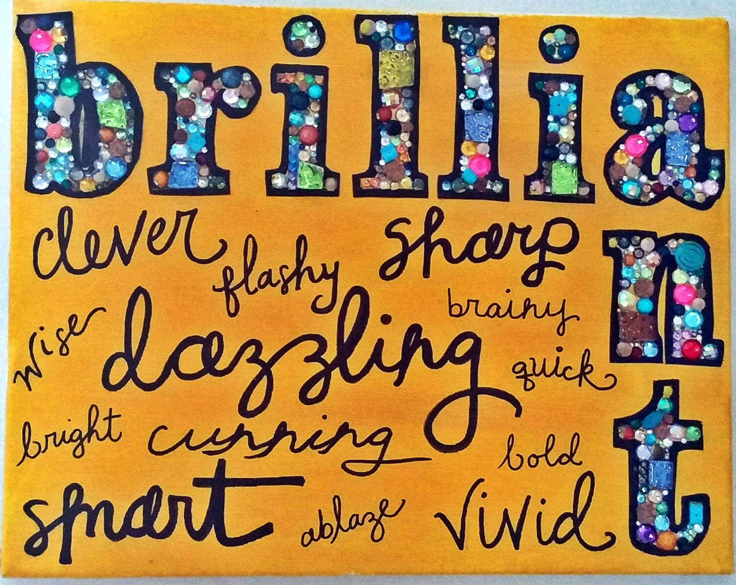 Synonym Word Art BRILLIANT 11x14 by theluliebird on Etsy