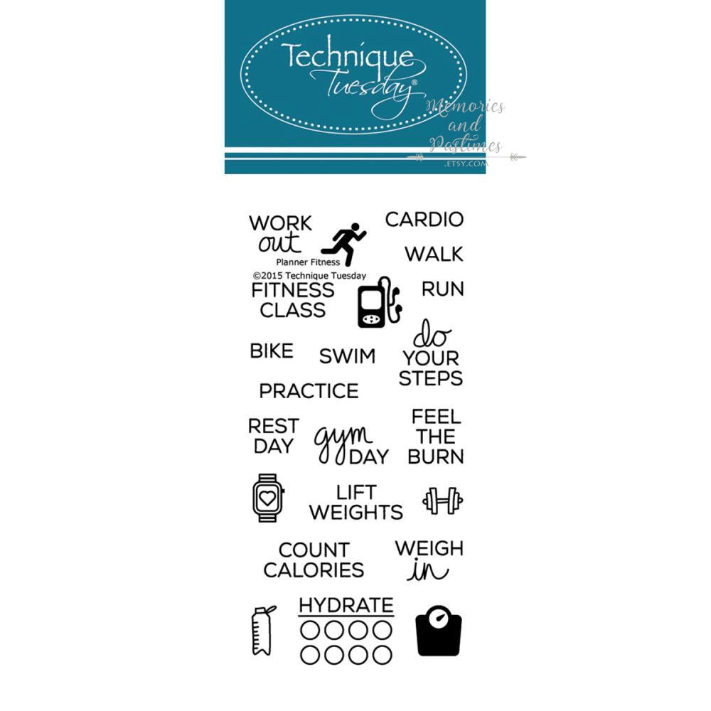 Fitness Planner Stamp Set Technique Tuesday Clear Acrylic