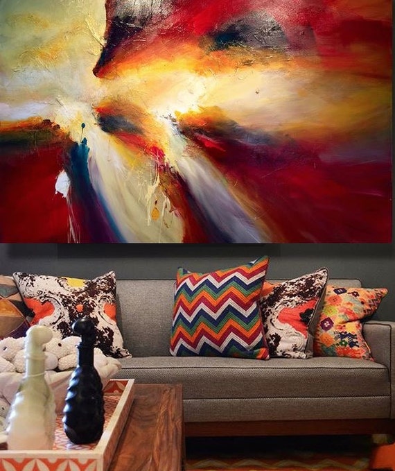 Very large abstract painting by Dan Bunea Poetry in by danbunea