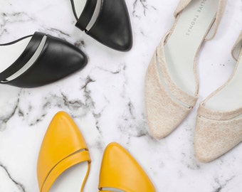 SALE 30% Off // Flats, Leather Shoes, Womens Flats, Handmade Shoes, Women Shoes, D'orsay Flats, Summer Shoes // Free Shipping