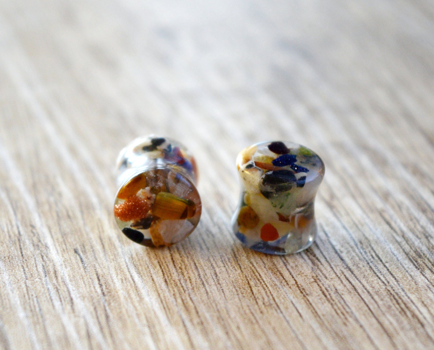 stone plug earrings