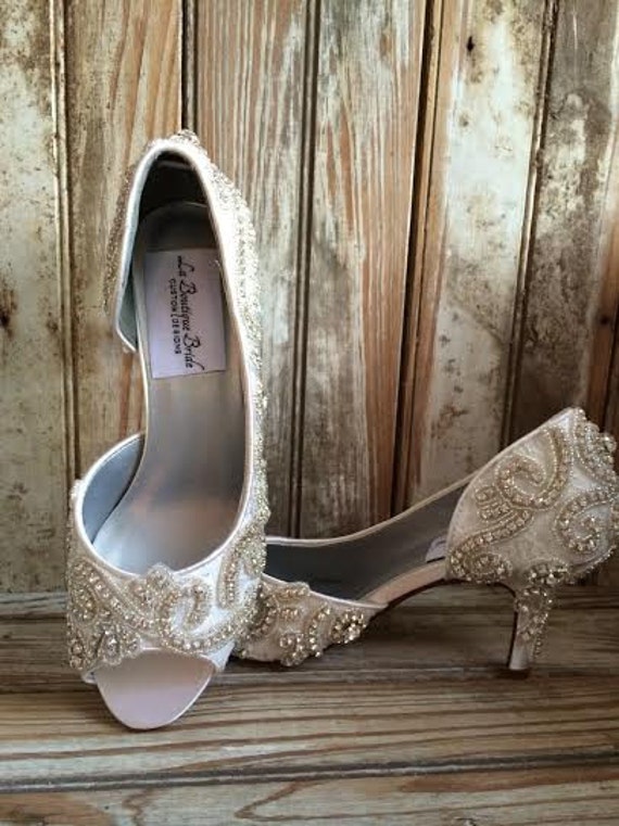 Rhinestone Crystal Covered All Lace Bridal Shoe Prom Shoe