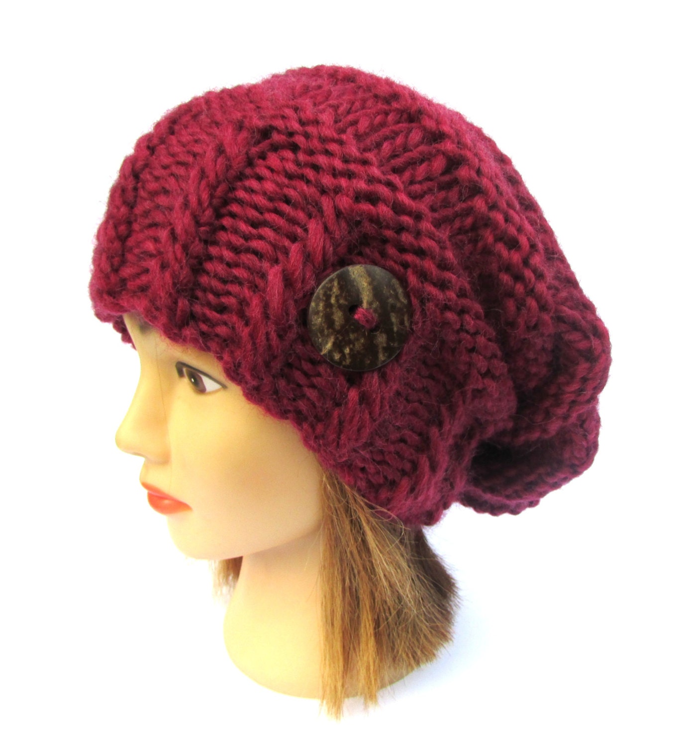 Slouchy beanie hat dark rose slouch hat beanies hats knitted