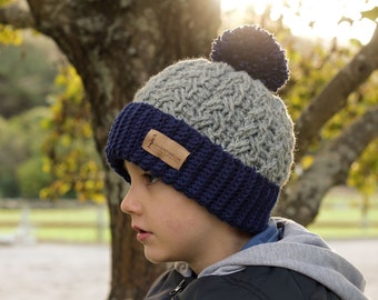Crochet Cable Hat Pattern, Beanie Crochet Pattern, crochet pattern for cabled "Carter Beanie" Boys Patterns, PATTERN ONLY