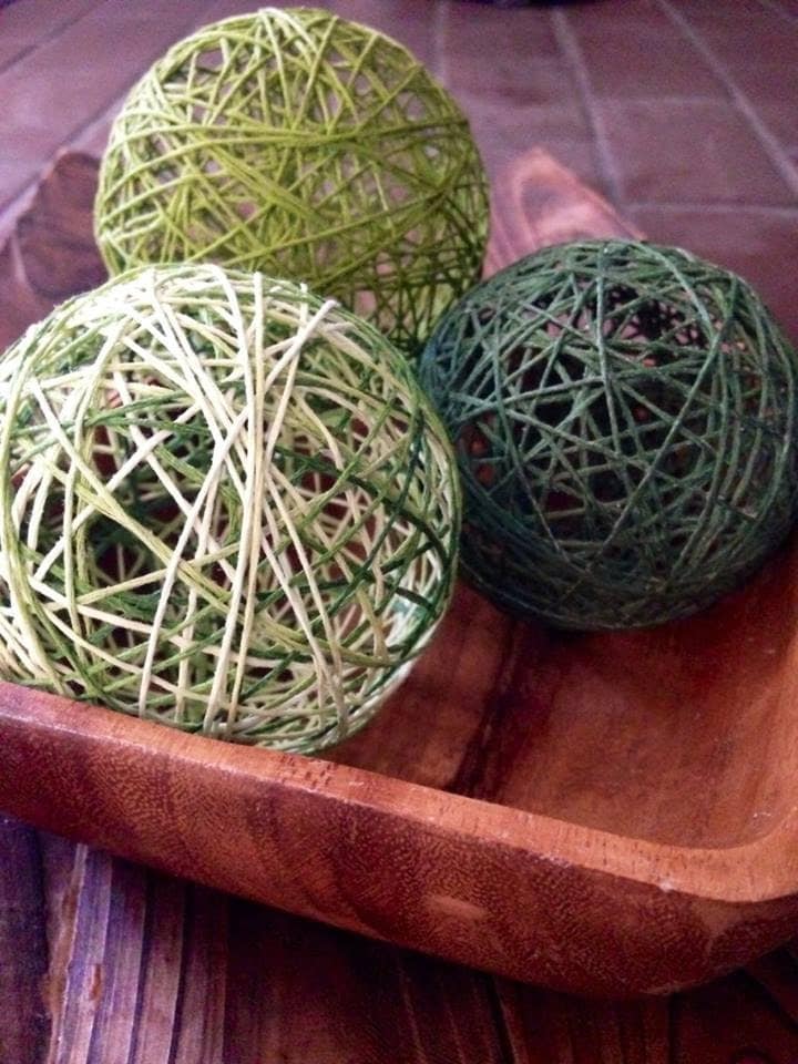 Naturally Green Decorative Balls Deco Balls Decorative Yarn