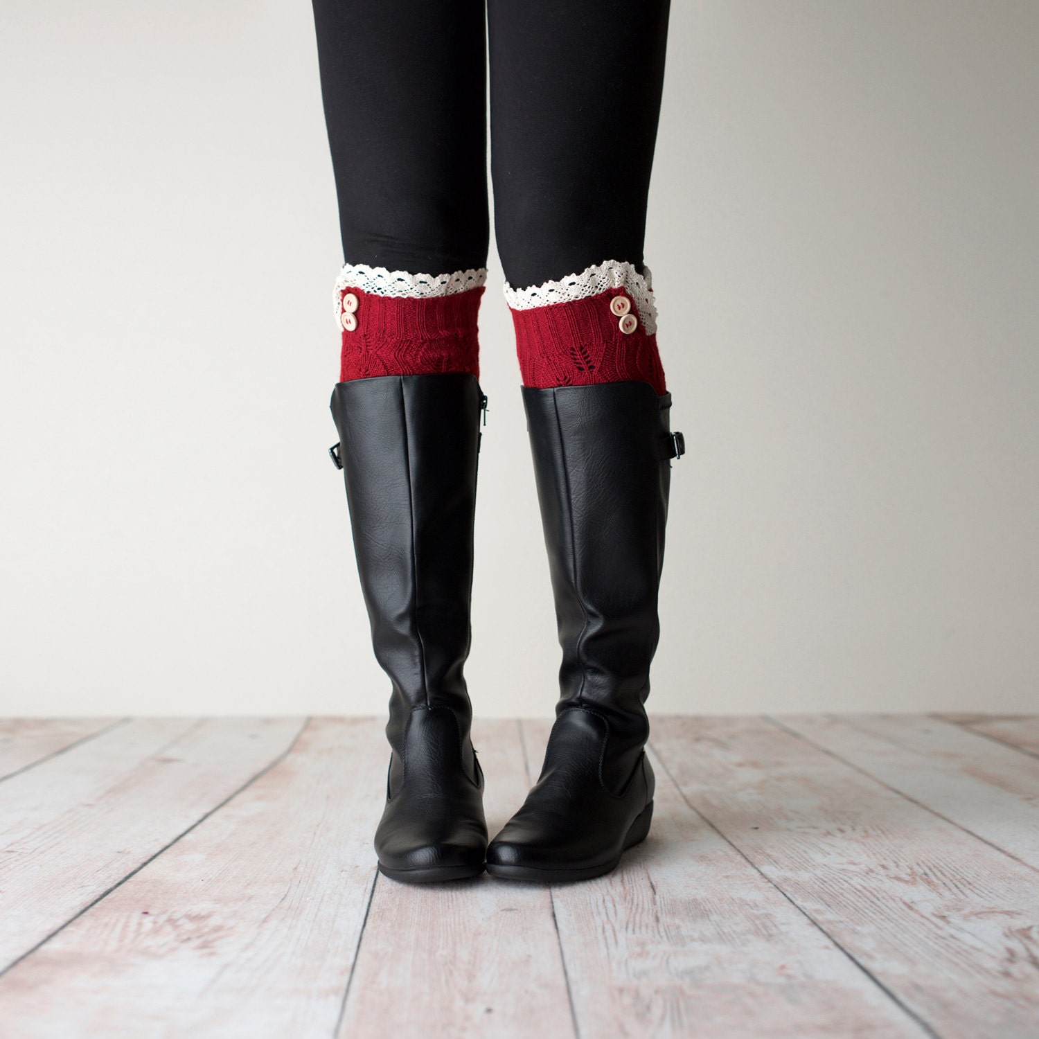 Leg Warmers Red Leg Warmers Red Boot Cuffs Red Knit