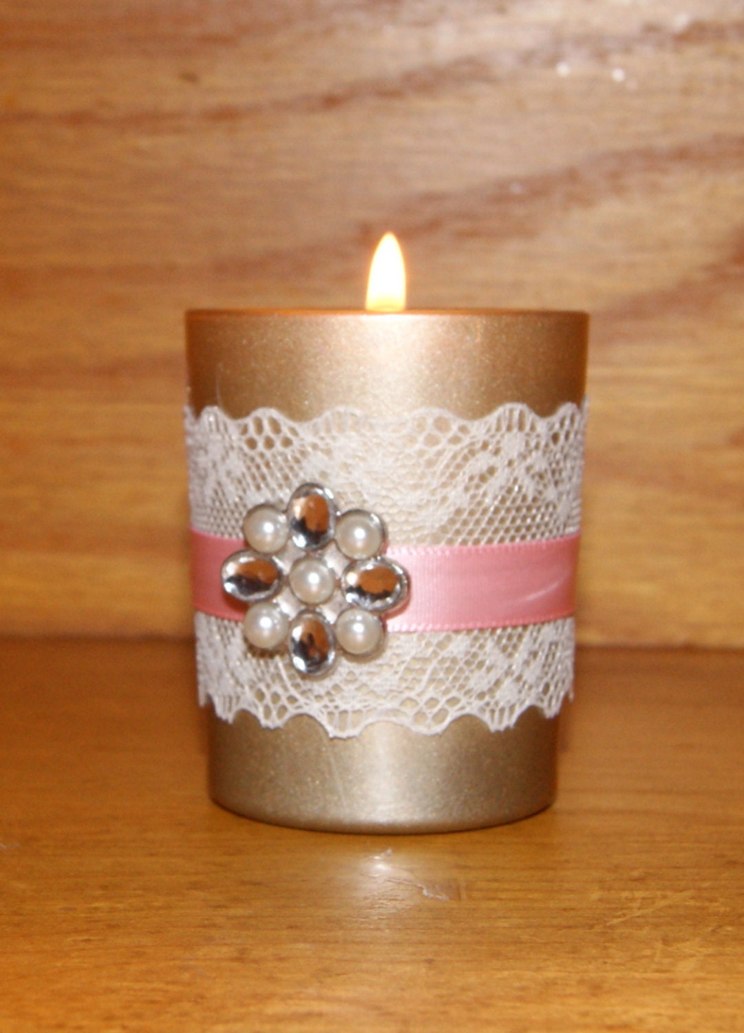 Blush Wedding / Wedding Votive Candle Holder / Victorian