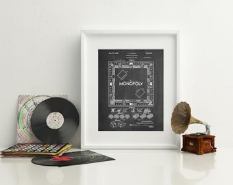 Monopoly Patent Poster, Board Game Art, Monopoly Blueprint, Board Games, PP0131 Z1016