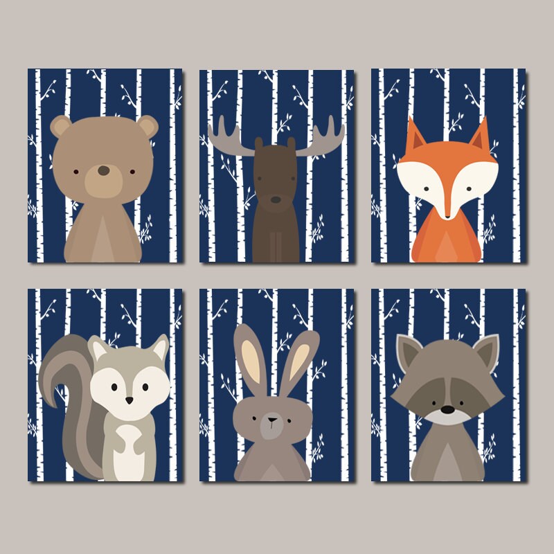 Boy Nursery Art WOODLAND Nursery Art Woodland Printable
