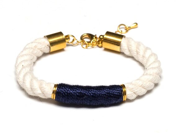 Nautical Rope Bracelet / Ivory Rope Bracelet by AllisonColeJewelry