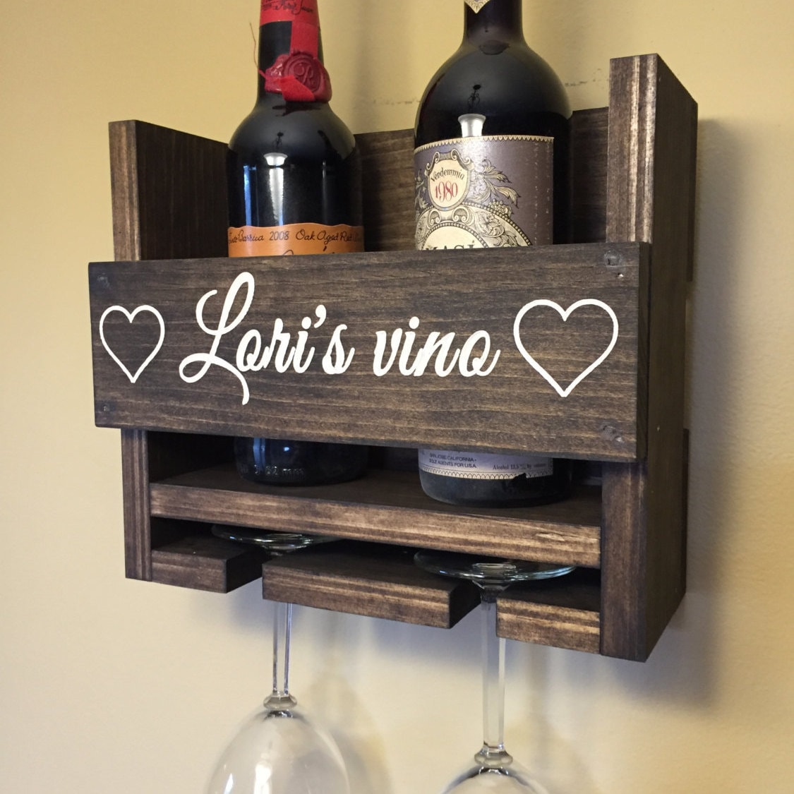 SALE Personalized Wine Rack Engraved Carved by UpstateWoodwork