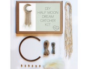 DIY Half Moon Dream Catcher Kit, 5" Dream Catcher,  Bohemian Room Decor, DIY Craft Kit, Make Your Own 5" Dream Catcher, Boho Gift Set