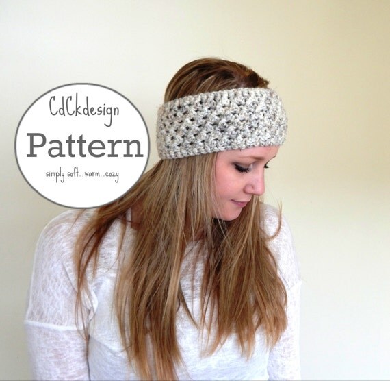 band pattern hair crochet Stitch Band/Head Nubby Head Diamond Warmer CROCHET Chunky PATTERN
