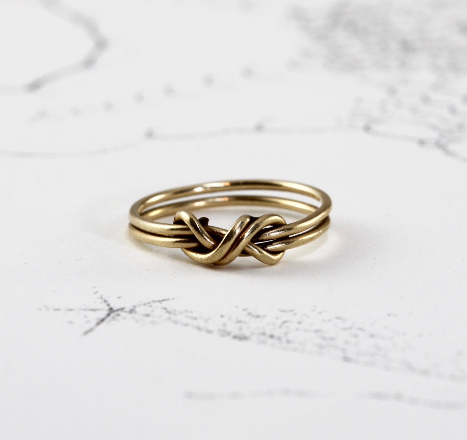 14k gold love knot ring