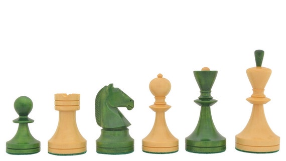 Reproduced Russian Soviet Era Series Chess Set in Stained