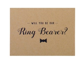 Kraft Ring Bearer Card ~ Rustic Ring Bearer Card ~ Ring Bearer Proposal ~ Ask Ring Bearer