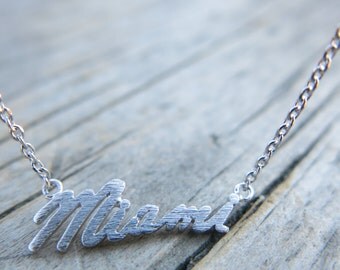 Miami State Necklace, Dainty Necklace, Simple Necklace, Everyday Necklace, Bridesmaids Necklace