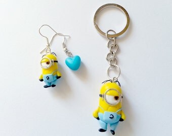 Angry Minions FAN ART - Despicable Me Cattivissimo Me - Kevin Stuart Bob Banana Necklace earrings or Keychain