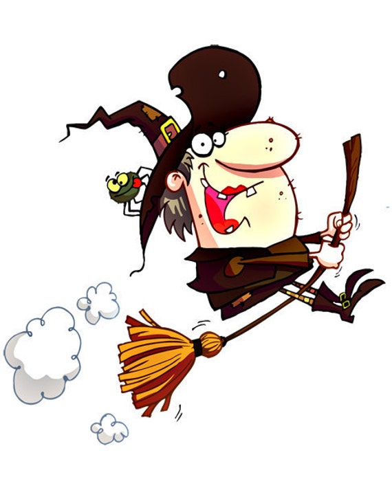 Funny Broom Hilda Witch Image Scary Witch Image Broom by EerieBeth