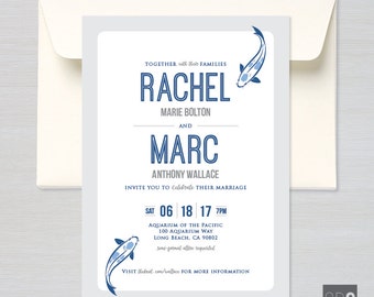 Modern Koi Fish - Customizable Save-the-Date, Shower, Wedding, or Event Invitation