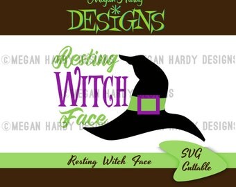 Resting Witch Face SVG