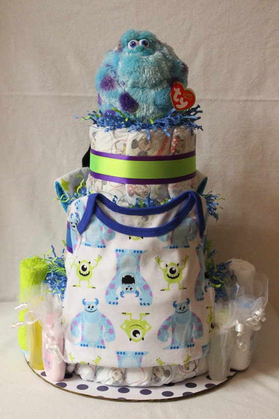 Monsters Inc Themed Diaper Cake